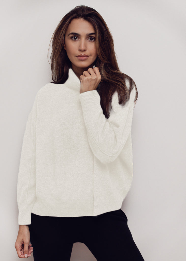 Ebony Square Cashmere Turtleneck