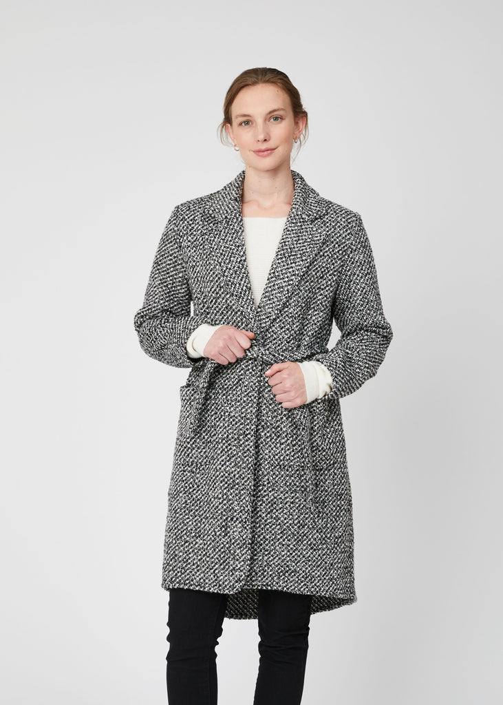 Heather Wool Wrap Coat