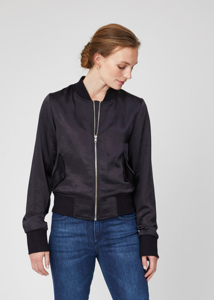 Sarah Satin Bomber Jacket