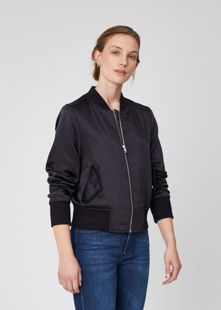 Sarah Satin Bomber Jacket