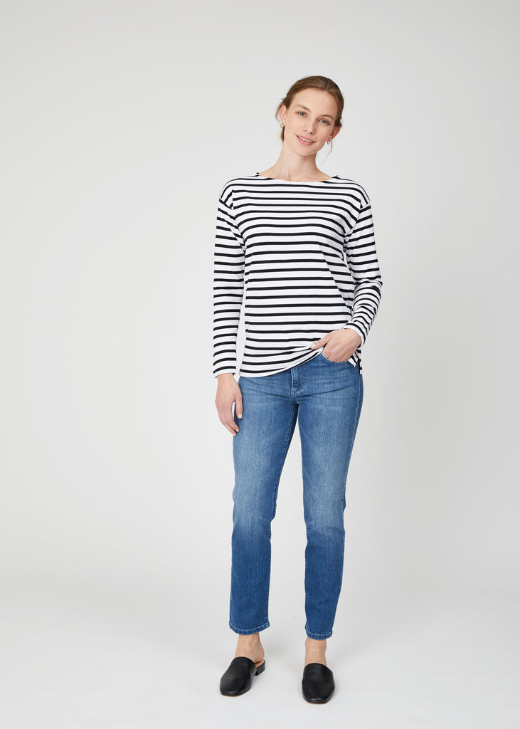 Emma Long Sleeve Breton Stripe Tee