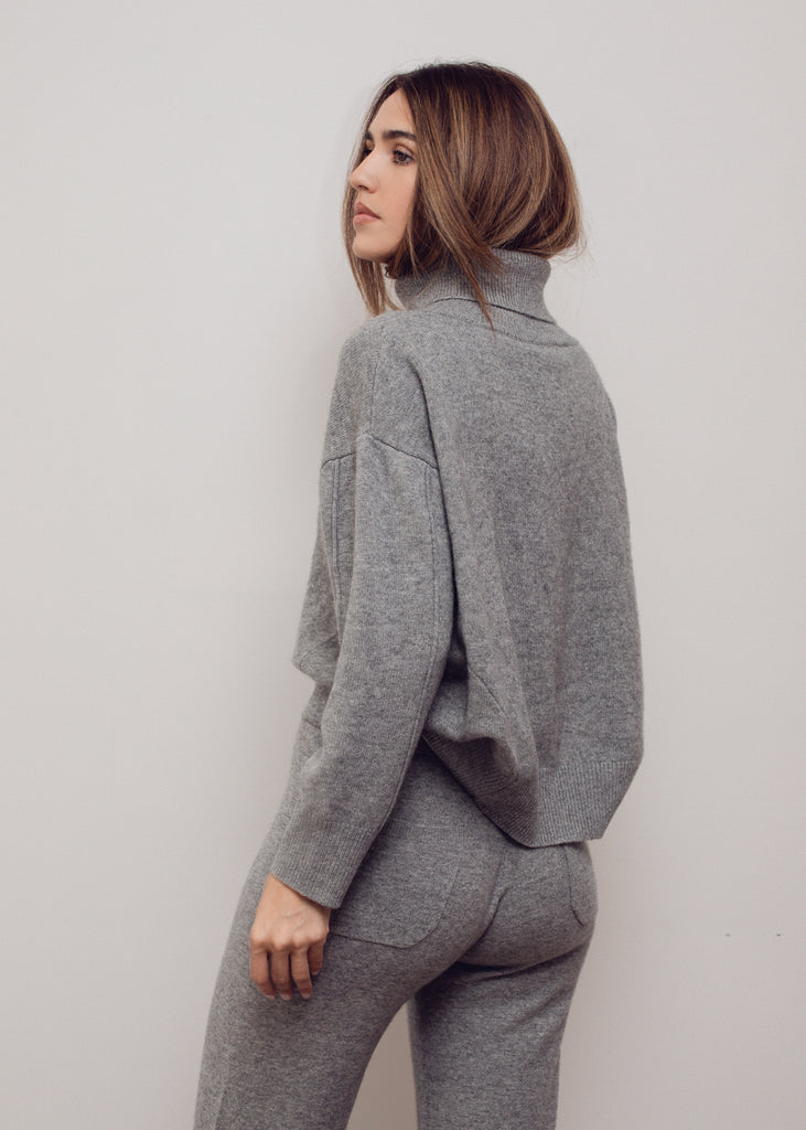 Ebony Square Cashmere Turtleneck