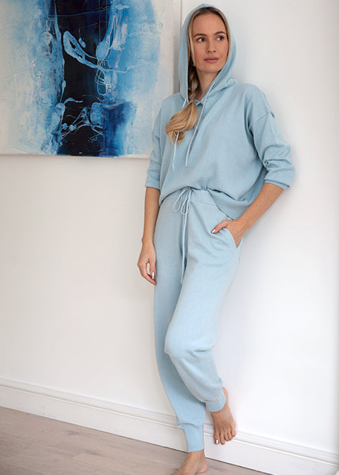 Una Organic Cotton Cashmere Lounge Pants - Blue