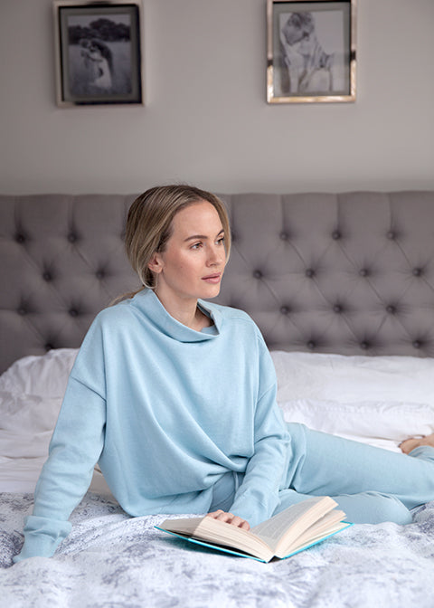 Isla Organic Cotton Cashmere Sweater - Blue